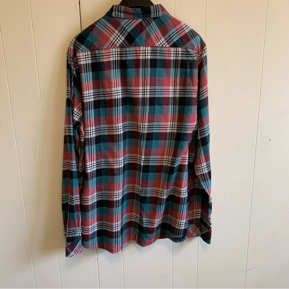Billabong Men's Plaid Shirt - Teal, Red, and Black - Picture 7 of 7